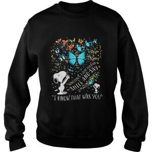 Snoopy Butterfly Sometimes I Just Look Up Smile Sweatshirt